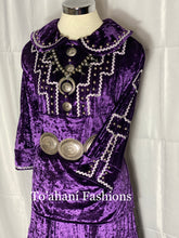 Load image into Gallery viewer, Purple Round Collar Pin Tuck With Silver Step Design Ric-Rac
