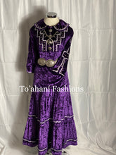 Load image into Gallery viewer, Purple Round Collar Pin Tuck With Silver Step Design Ric-Rac
